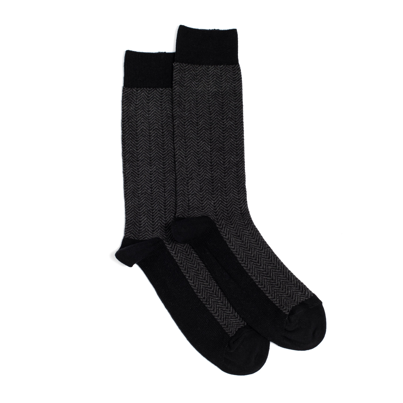 Les chevrons - chaussettes homme - coton noir