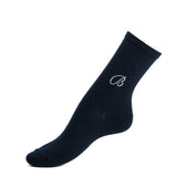 Les unies broderie B - chaussettes femme - coton marine