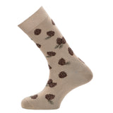 Pinecones – Men’s Socks – Beige Cotton