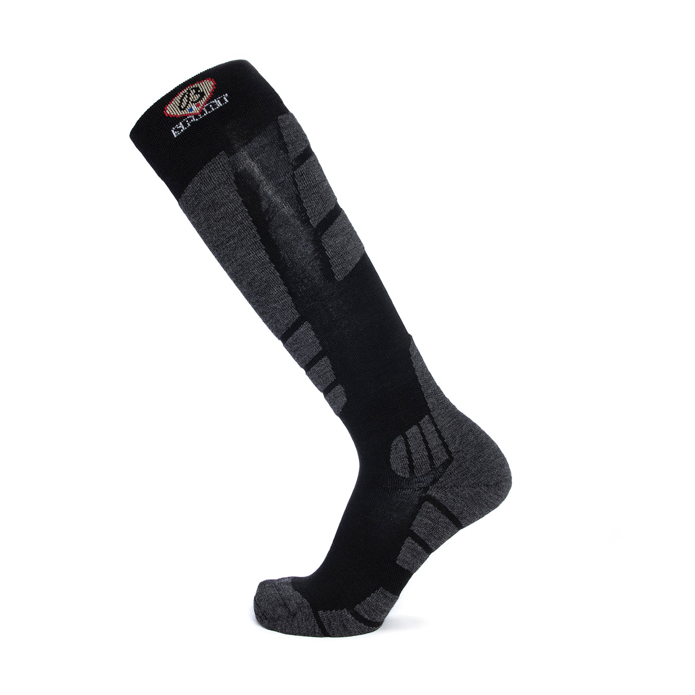 Chaussettes de ski - Broussaud Sport - laine noir-gris