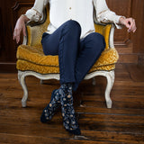 Les Paons - chaussettes femme - coton marine