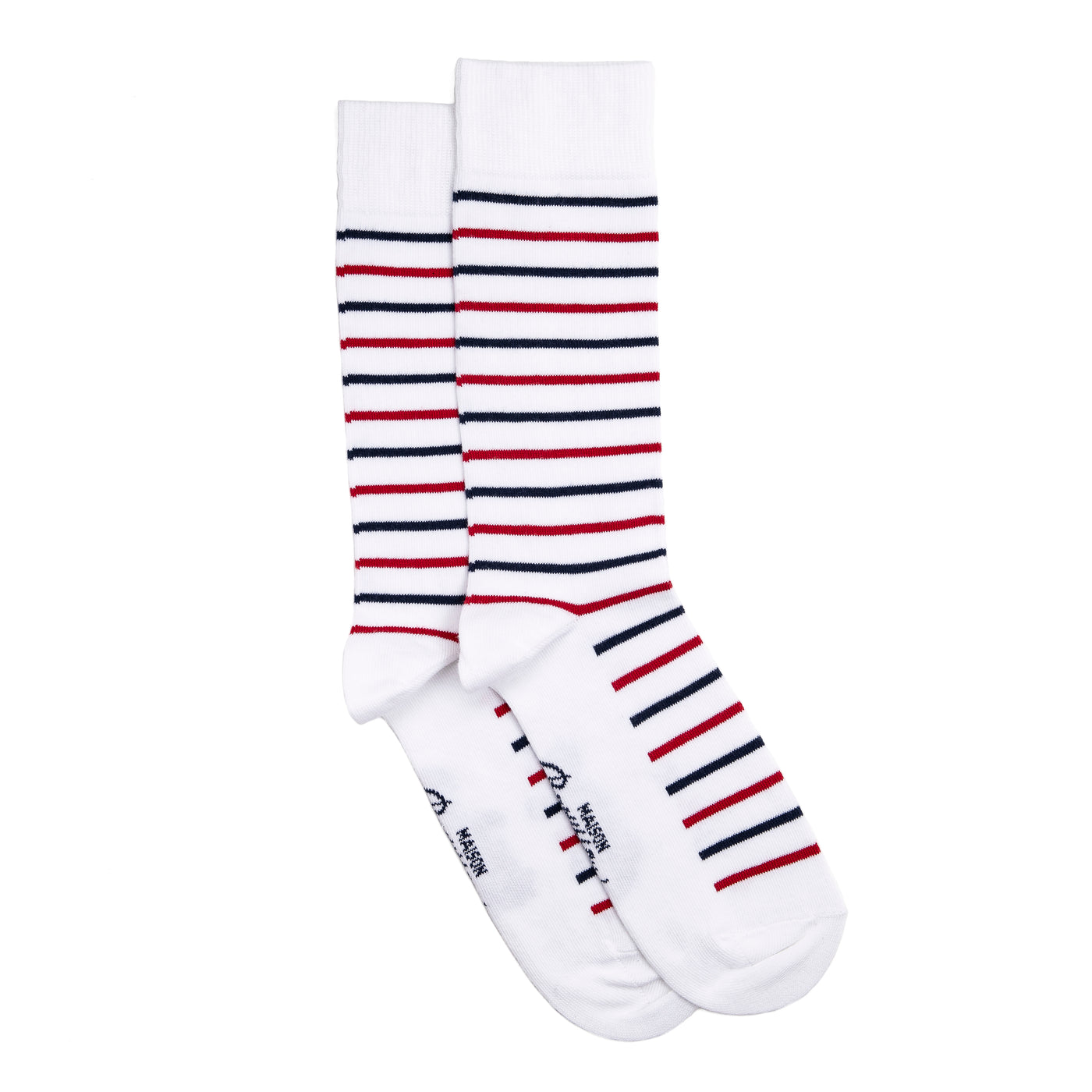 The tricolor Breton striped shirt - men's socks - white cotton