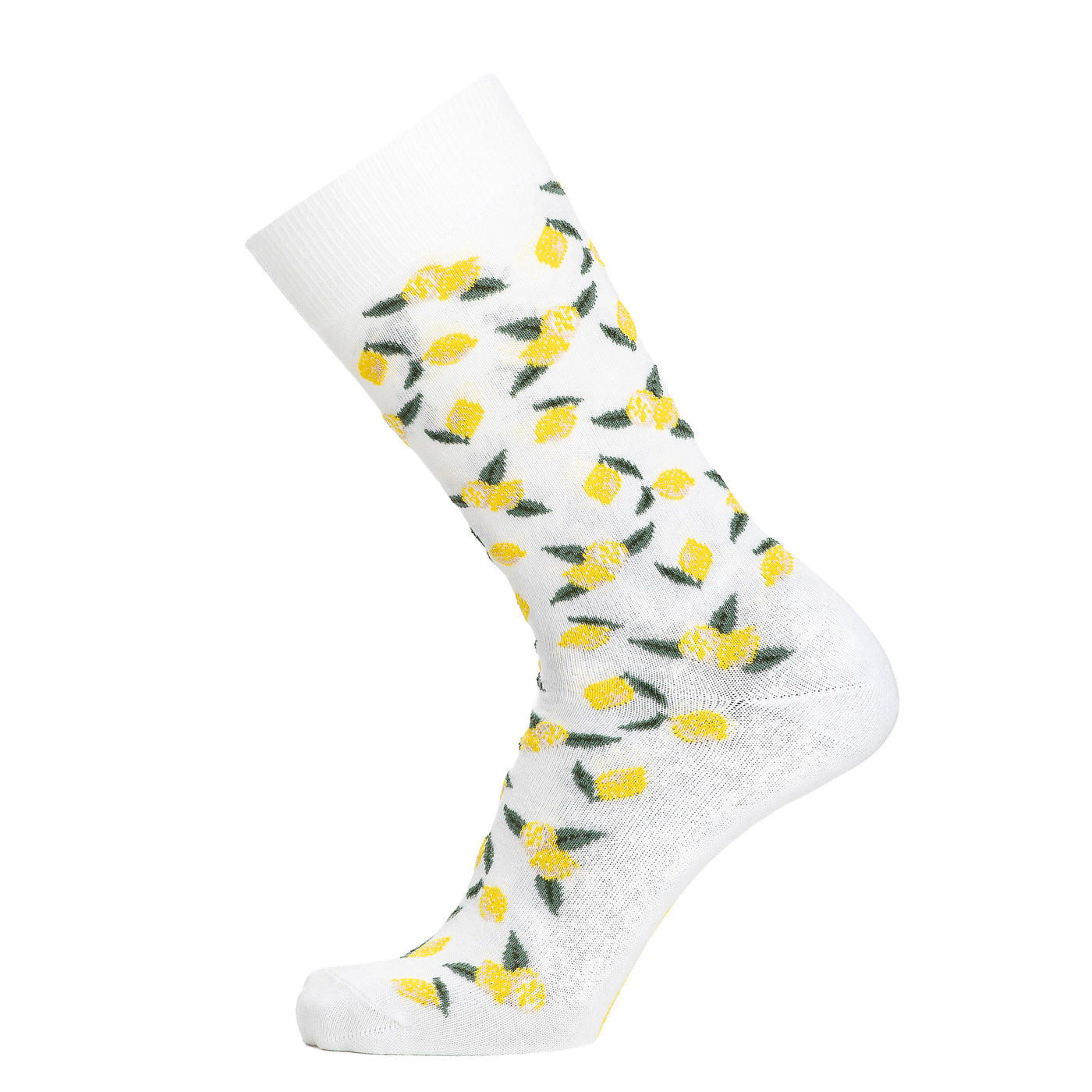 Lemons - men's socks - white cotton