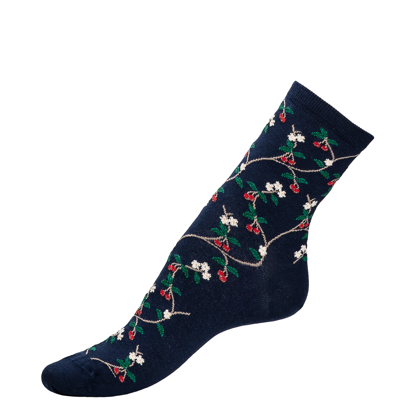 The cherries - women's socks - navy cotton
