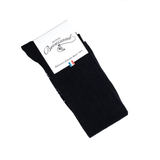 Les côtes - chaussettes homme - laine mérinos noir