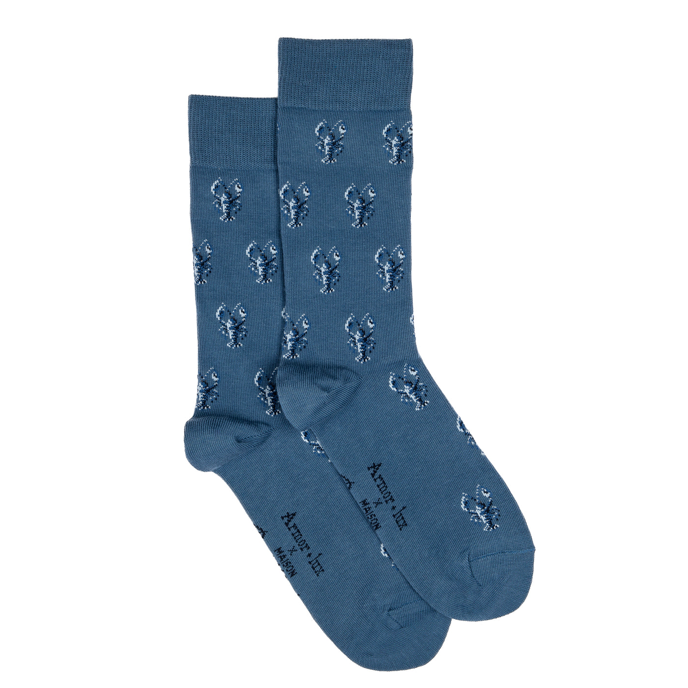 Armor-lux x Maison Broussaud lobster socks - men's socks - blue cotton