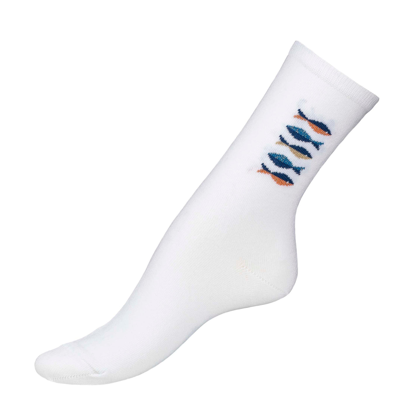 Armor-lux x Maison Broussaud fish - women's socks - white cotton
