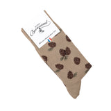 Pinecones – Men’s Socks – Beige Cotton