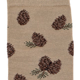 Pinecones – Men’s Socks – Beige Cotton