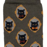 Les chats - chaussettes femme - coton kaki