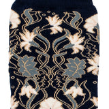 Les oeillets - chaussettes femme - coton marine et gris