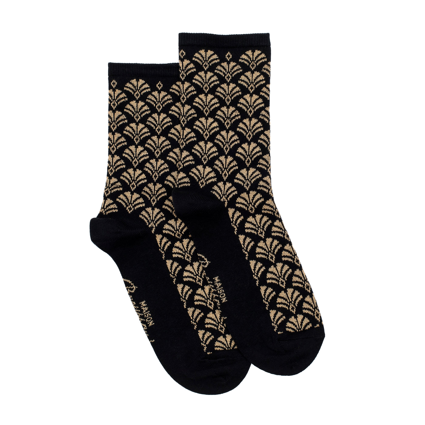 Art Deco – Women’s Socks – Black Cotton