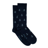Anchors - men's socks - navy blue cotton