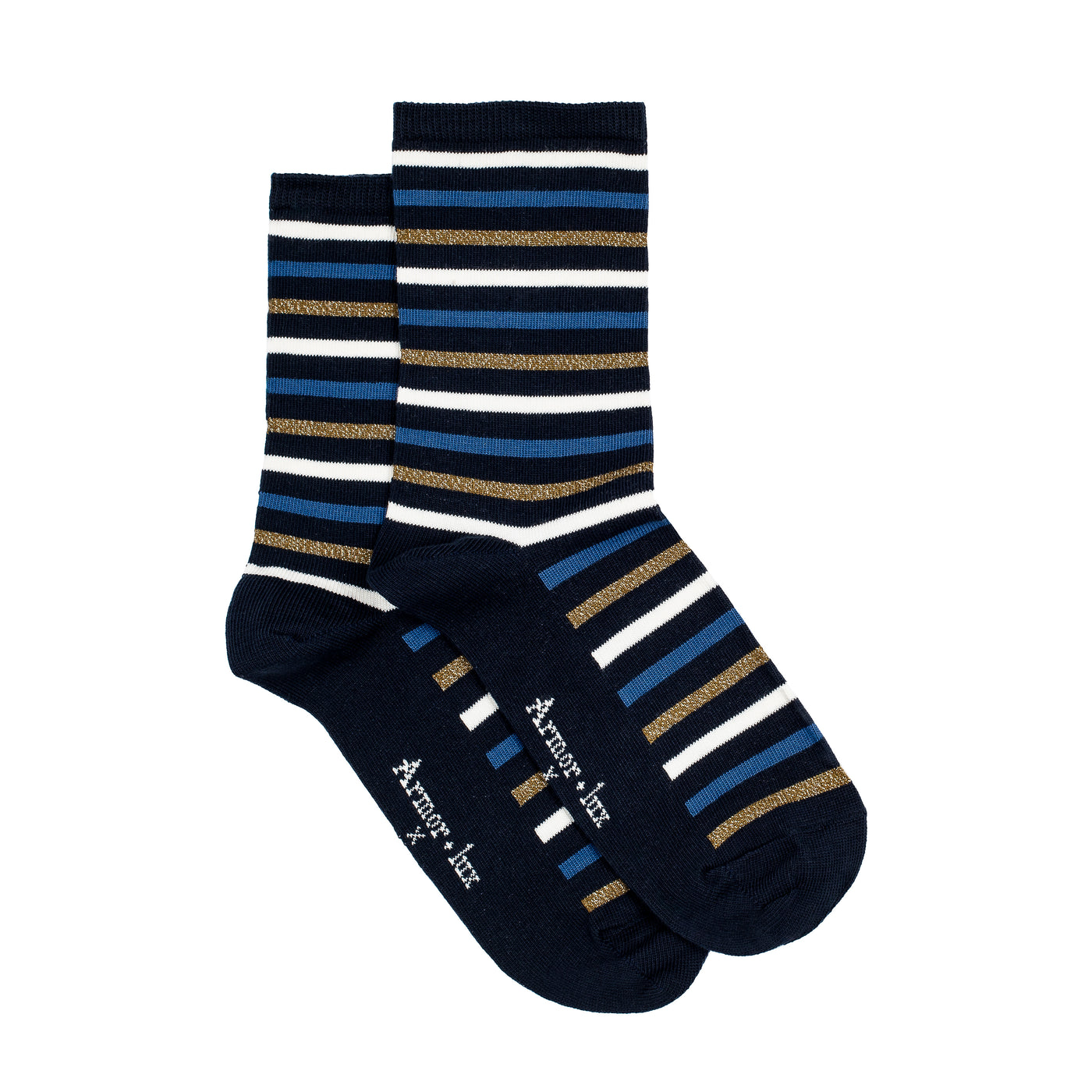 Les Rayures-multico - chaussettes femme - coton marine