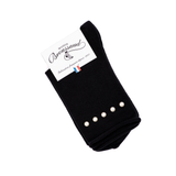 Les perles - chaussettes femme - coton noir