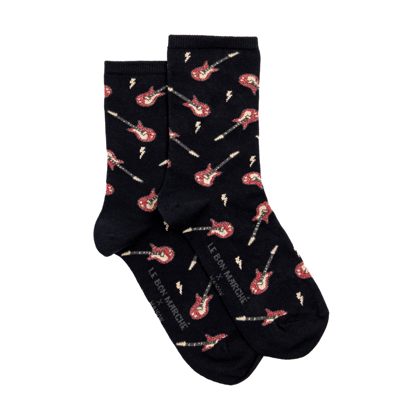 Le Bon Marché x Maison Broussaud guitars - women's socks - black cotton