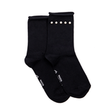 Les perles - chaussettes femme - coton noir