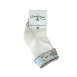 Les "Flocon revers" - mi-bas bébé - coton écru