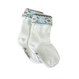 Les "Flocon revers" - mi-bas bébé - coton écru