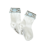 Les "Flocon revers" - mi-bas bébé - coton écru