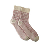 Les Chevrons - chaussettes femme - coton rose