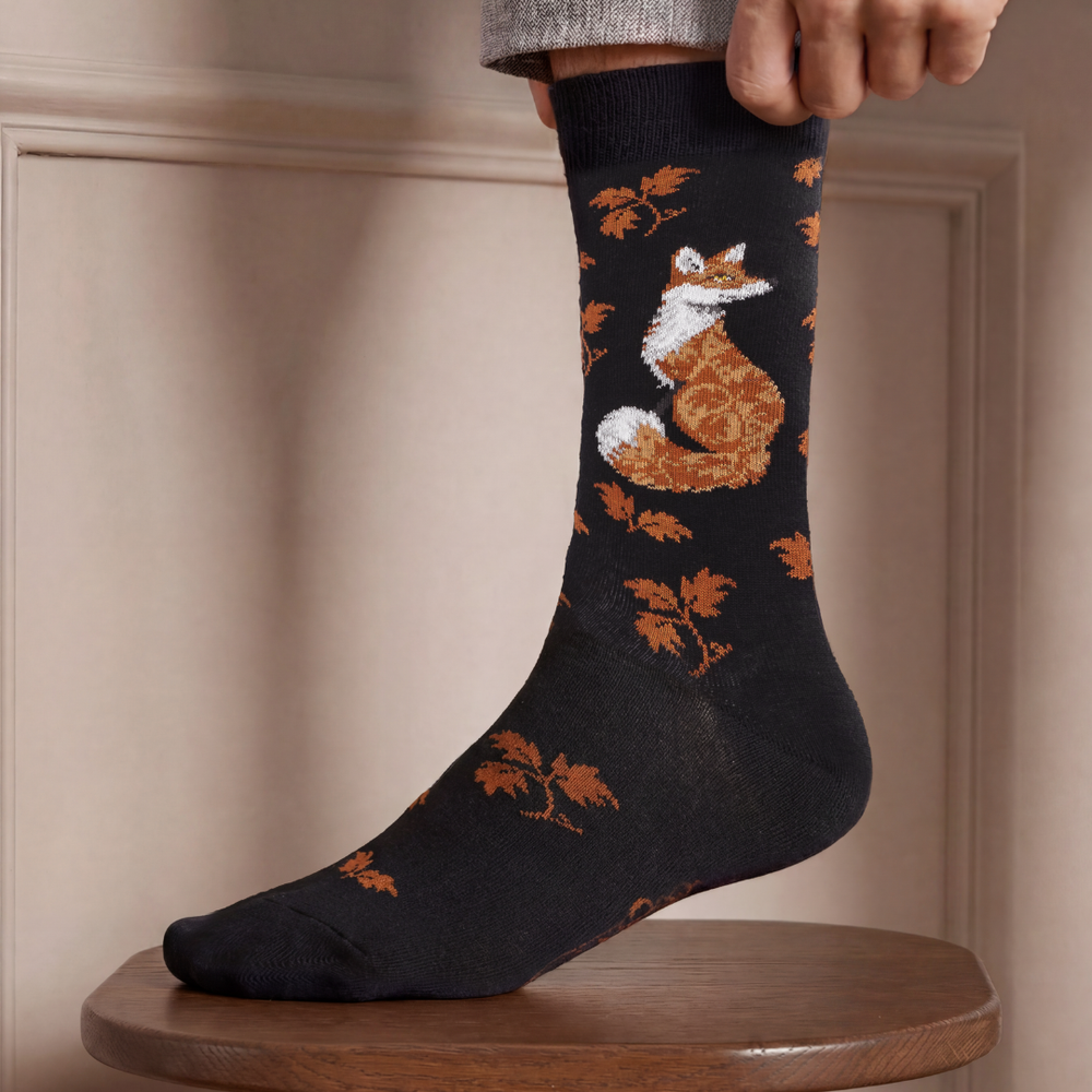 Fox – Men’s Socks – Black Cotton