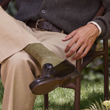 La mouchetée - men's socks - khaki cotton