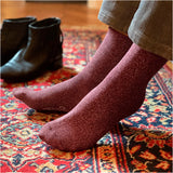 Les Roulottées - chaussettes femme - coton bordeaux