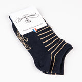 Les Rayées - chaussettes femme - coton marine