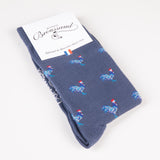 Les Coqs - chaussettes homme - coton bleu