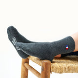Les Drapeaux - chaussette enfant - coton gris