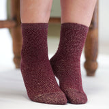 Les Chevrons - chaussette enfant - coton bordeaux