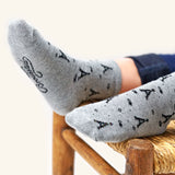 Les Tour Eiffel - chaussette enfant - coton gris