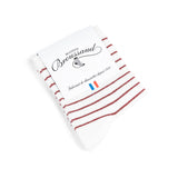 Les marinières - chaussettes femme - coton écru rouge