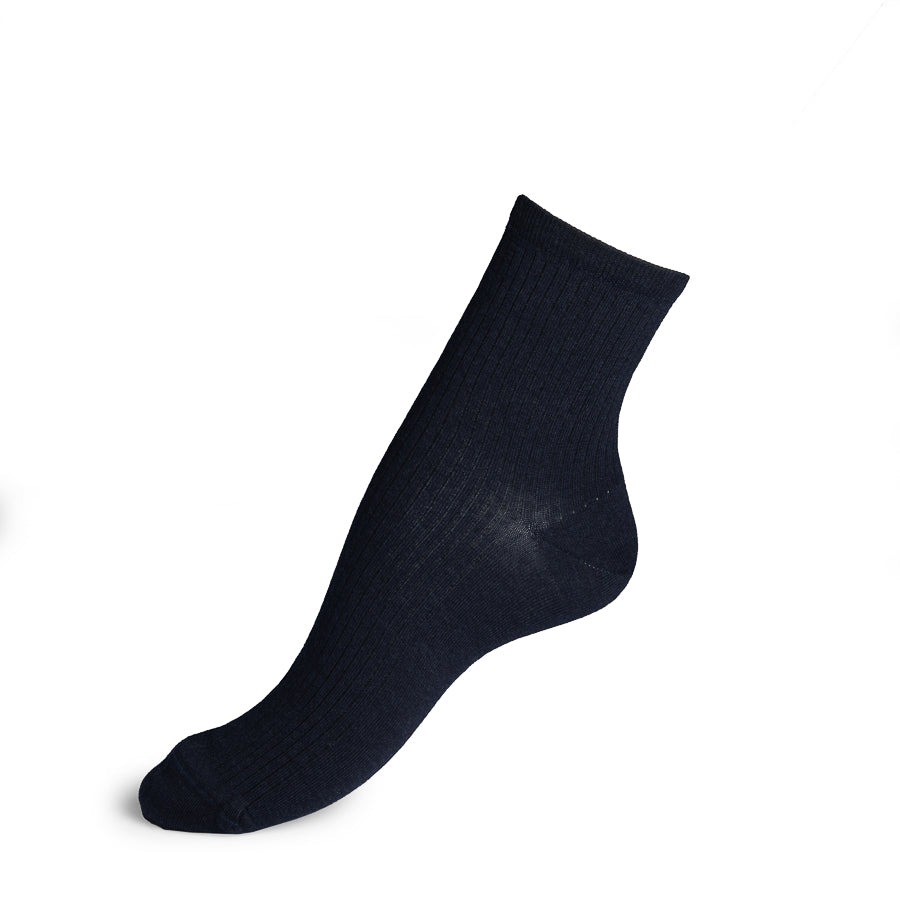 Les Côtelées Fines - chaussettes femme - coton marine