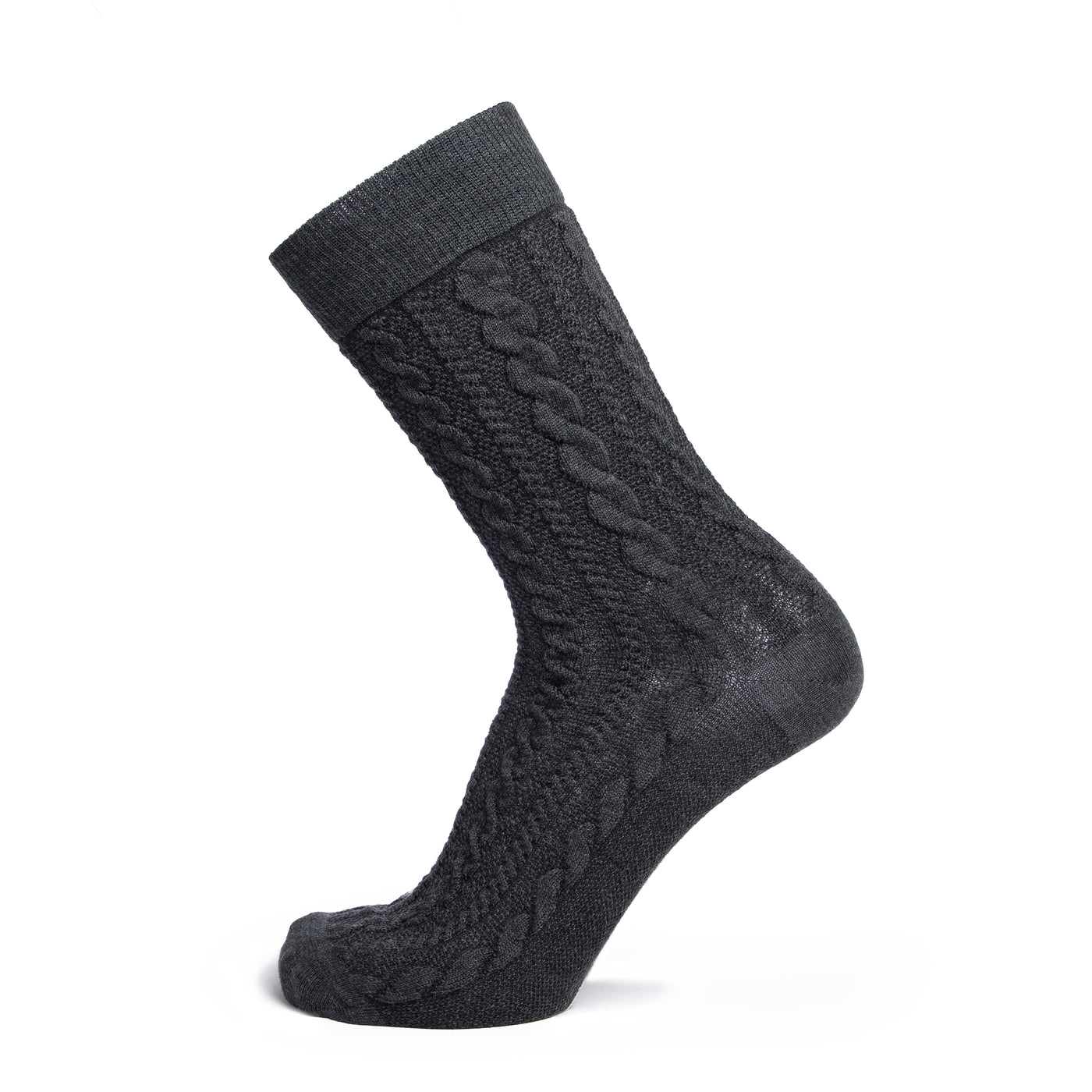 Torsades - chaussettes homme - laine anthracite