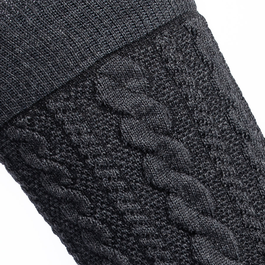 Torsades - chaussettes homme - laine anthracite