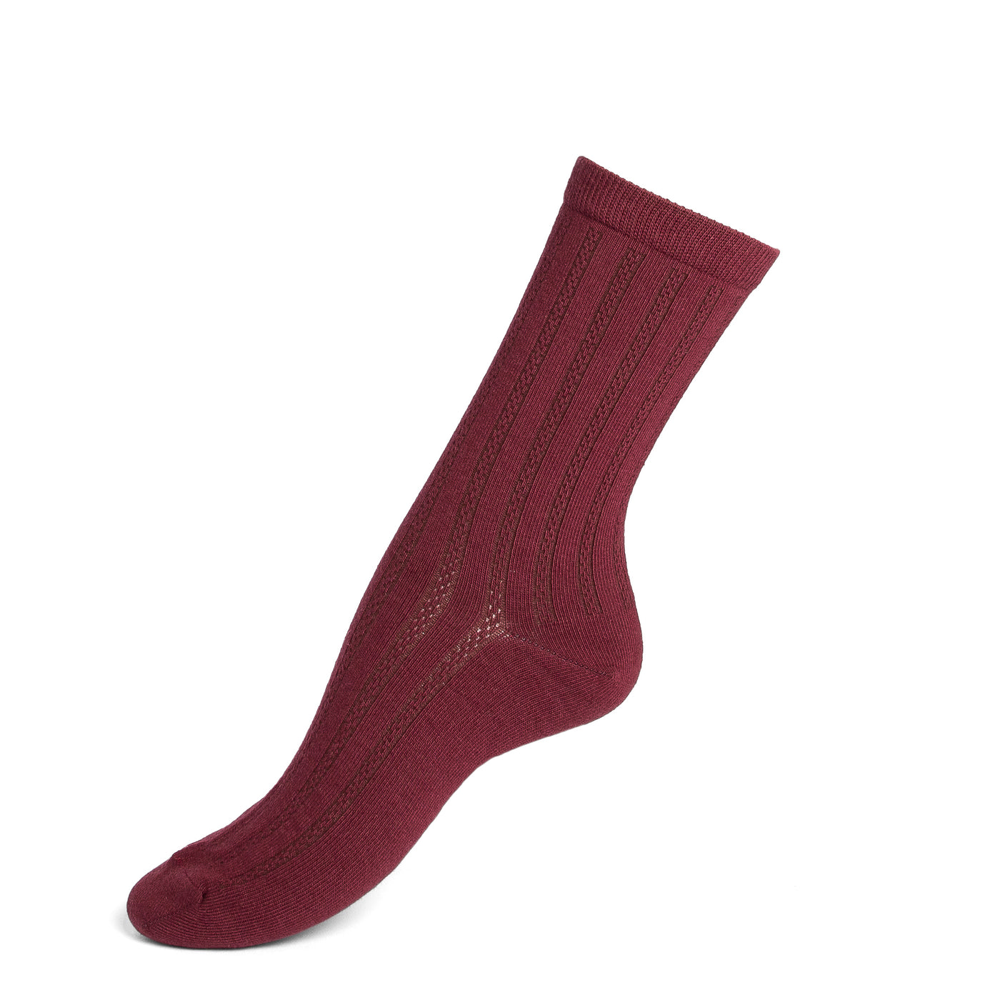 Les Fantaisie - chaussette femme - coton bordeaux