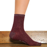 Les Chevrons - chaussettes femme - coton bordeaux