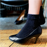 Les Roulottées - chaussettes femme - coton noir