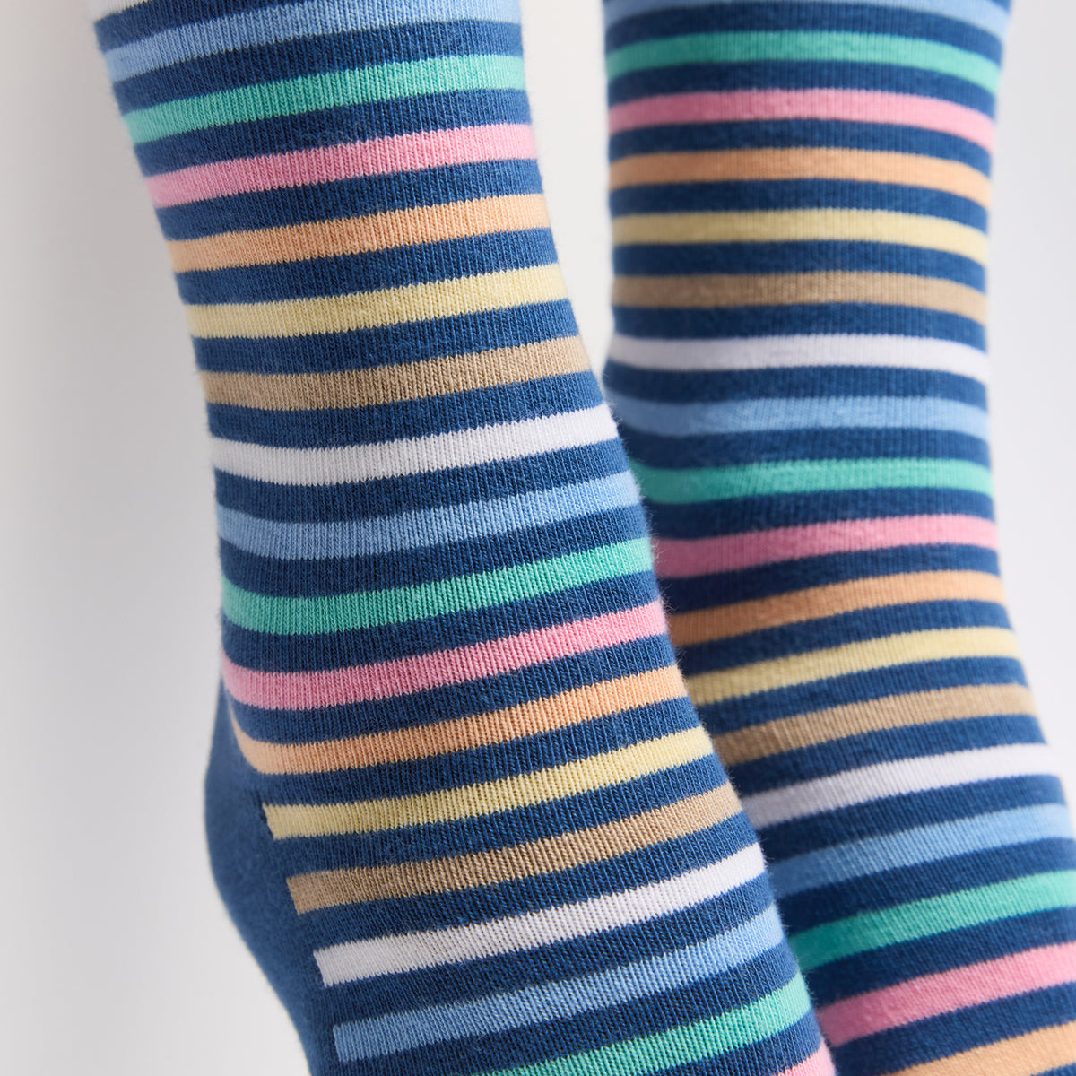 Les rayures-multico Armor-lux x Maison Broussaud - chaussettes femme - coton bleu