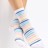Les rayures-multico Armor-lux x Maison Broussaud - chaussettes femme - coton blanc