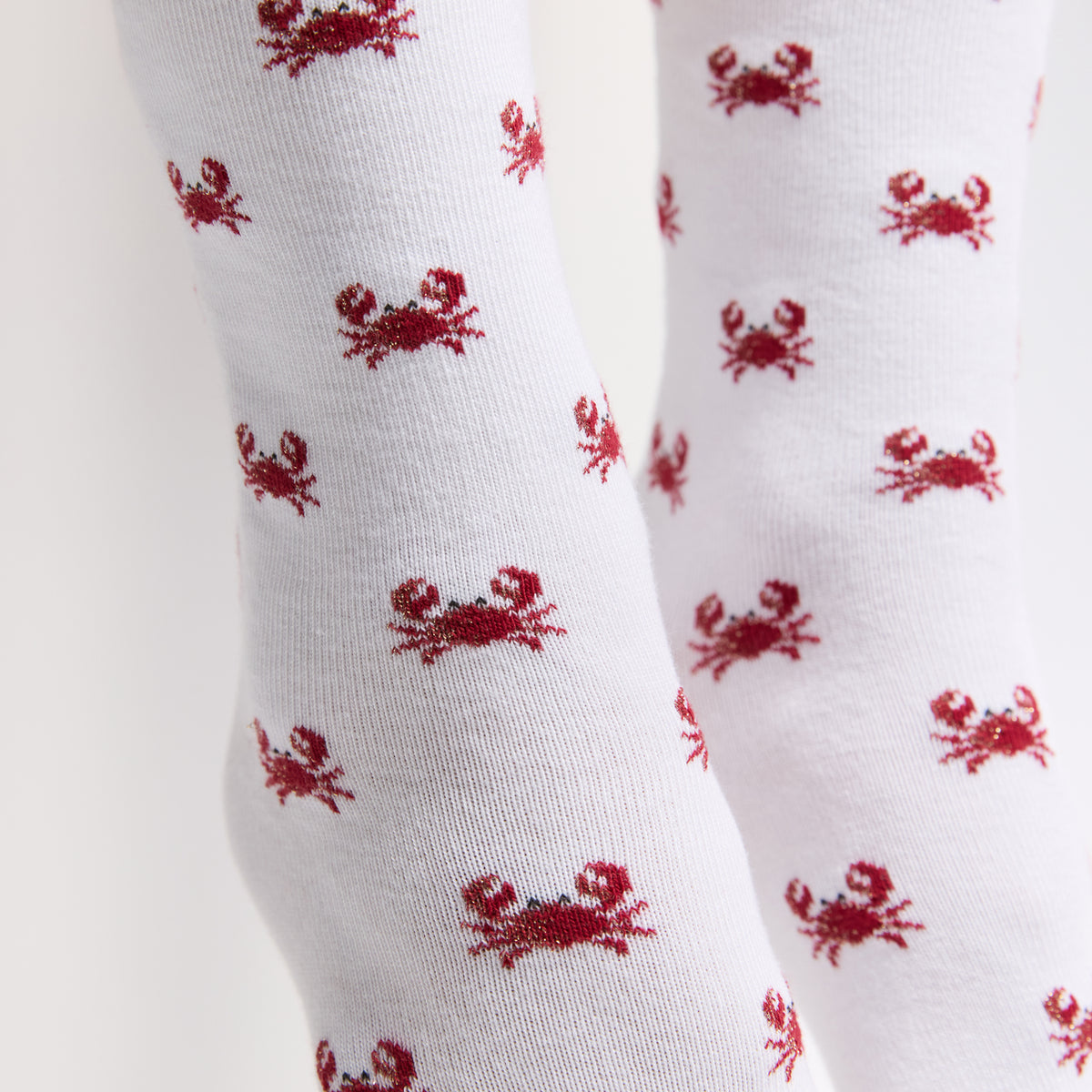 Les crabes Armor-lux x Maison Broussaud - chaussettes femme - coton blanc rouge