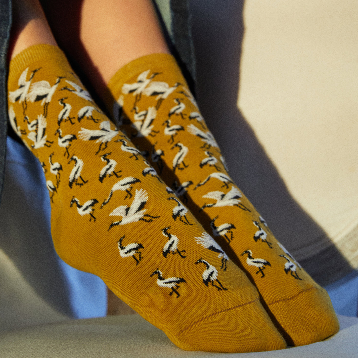 Les oies sauvages - chaussettes femme - coton olive