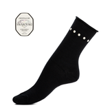 Les perles - chaussettes femme - coton noir