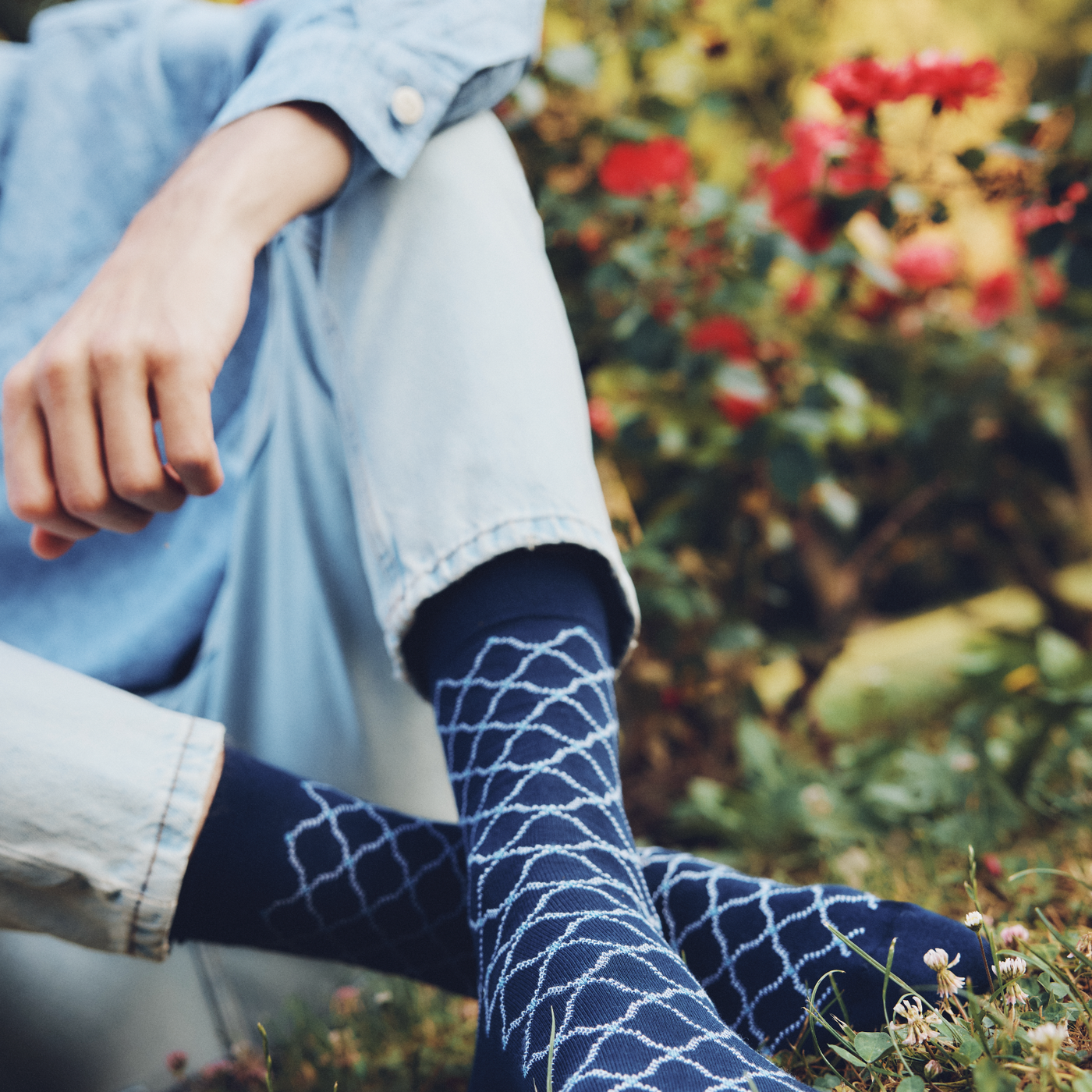 Les Arabesques - Men's Socks - Navy Cotton
