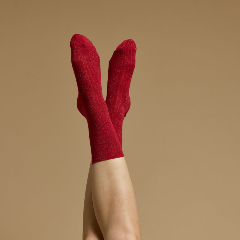 Armor-lux x Maison Broussaud ribbed socks - women's socks - red cotton