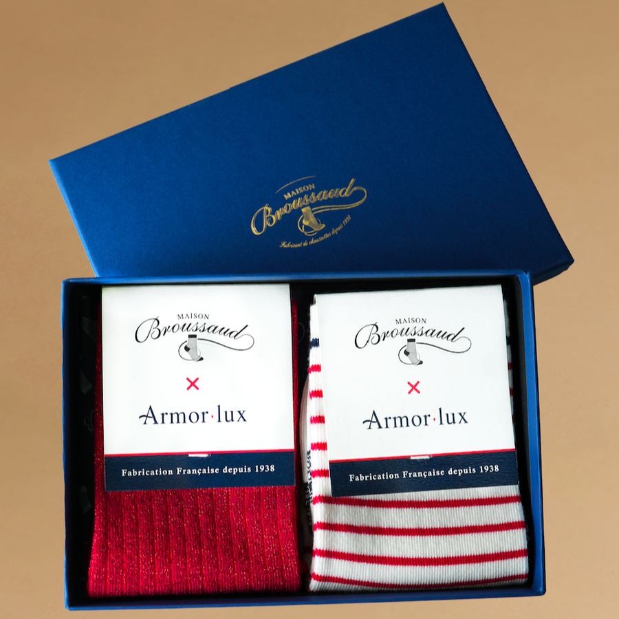 Coffret chaussettes femme rouge Armor-Lux
