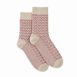 Les Chevrons - women's socks - pink cotton