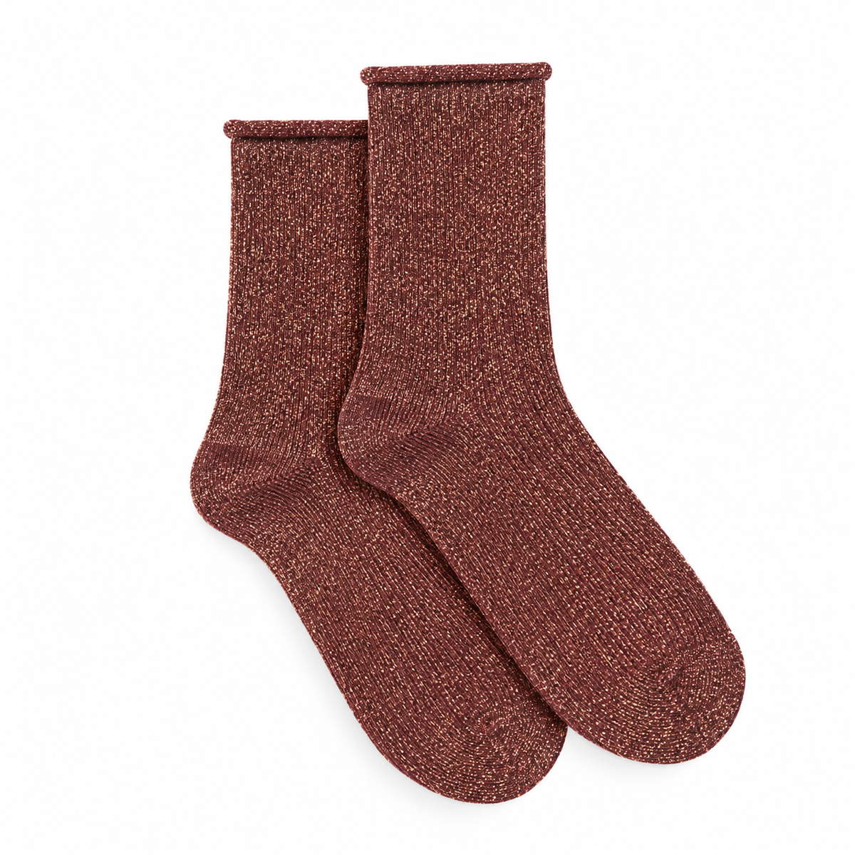 Les Roulottées - women's socks - burgundy cotton 